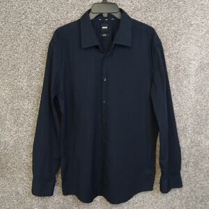 Hugo Boss Hank Slim Fit Dress Shirt XXL Dark Navy